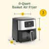 imageCuisinart Air Fryer 9Quart Basket Stainless Steel Fryer Oven with 6 Presets to Roast Bake Broil Air Fry Dehydrate and Keep Warm DishwasherSafe Parts Quick ampamp Easy Meals AIRX221 BlackStainless Steel  Black