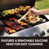 imageCuisinart CGS1100 Spatula Locking Tongs Fork Basting Brush 4Piece Grill Tool Set Ash Wood Handle