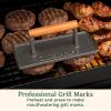 imageCuisinart Cast Iron Grill Press with Wooden Handle Heavy Duty Nonstick Rectangle Burger Press with Wood Handle Perfect Grill Accessory for Steak Bacon Paninis and More
