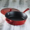 imageCuisinart Chefs Classic Enameled Cast Iron 12Inch Chicken Fryer with Cover Cardinal Red