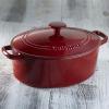 imageCuisinart Chefs Classic Enameled Cast Iron Oval Covered Casserole Cardinal Red 55QuartCardinal Red