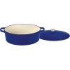 imageCuisinart Chefs Classic Enameled Cast Iron Oval Covered Casserole Cardinal Red 55QuartCobalt