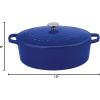 imageCuisinart Chefs Classic Enameled Cast Iron Oval Covered Casserole Cardinal Red 55QuartCobalt