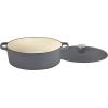 imageCuisinart Chefs Classic Enameled Cast Iron Oval Covered Casserole Cardinal Red 55QuartDark Gray