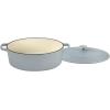imageCuisinart Chefs Classic Enameled Cast Iron Oval Covered Casserole Cardinal Red 55QuartMatte Grey