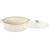 imageCuisinart Chefs Classic Enameled Cast Iron Oval Covered Casserole Cardinal Red 55QuartMatte Snow White