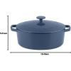 imageCuisinart Chefs Classic Enameled Cast Iron Oval Covered Casserole Cardinal Red 55QuartProvencal Blue
