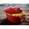 imageCuisinart Chefs Classic Enameled Cast Iron Oval Covered Casserole Cardinal Red 55QuartRed Gradient