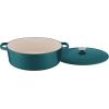 imageCuisinart Chefs Classic Enameled Cast Iron Oval Covered Casserole Cardinal Red 55QuartTeal