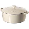 imageCuisinart Chefs Classic Enameled Cast Iron Round Covered Casserole Cardinal Red 7 QuartCream