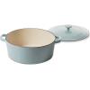 imageCuisinart Chefs Classic Enameled Cast Iron Round Covered Casserole Cardinal Red 7 QuartLight Blue
