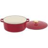 imageCuisinart Chefs Classic Enameled Cast Iron Round Covered Casserole Cardinal Red 7 QuartRed