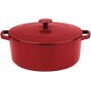 imageCuisinart Chefs Classic Enameled Cast Iron Round Covered Casserole Cardinal Red 7 QuartVenice Red