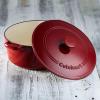 imageCuisinart Chefs Classic Enameled Cast Iron Round Covered Casserole Cardinal Red 7 QuartVenice Red