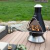 imageCuisinart Chimenea Propane Fire Pit 40000 BTU Coated Steel Outdoor Propane Heater with Lava Rocks and Directional Heat Adjustable Fire Pit with Safety Shutoff for Patios and More
