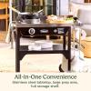 imageCuisinart Outdoor Wok Station 50000 BTU Propane Outdoor Wok Burner with Prep Table 14quot Carbon Steel Fry Pan Stainless Steel Side Table Storage Outdoor Cooking Station for Stir Fry Searing BBQ