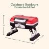 imageCuisinart Petite Gourmet Portable Gas Grill Compact ampamp Lightweight Tabletop Small Grill for BBQs Camping Tailgates ampamp Small Spaces 5500 BTU Burner Folding with Carry Handles RedPetit Gourmet Tabletop Gas Grill  Red
