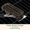 imageCuisinart Triple Bristle Brush with Scraper 17 Triple Row Stainless Steel Grill Brush for All Grates Quick Grill Cleaning Comfortable Grip Grill Cleaner Perfect for BBQs Cookouts ampamp Tailgates