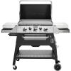 imageCuisinart 28 Outdoor Griddler and Broiler Combo 2in1 Carbon Steel FlatTop Grill and Broiler with Hood Adjustable Rack Wheels Side Tables Large Cooking Area for BBQs Outdoor Griddle Station28 Griddle  Broiler Combo