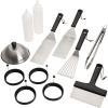 imageCuisinart CGS1312 12Piece Tool Set Outdoor Griddle AccessoriesSpatula Tongs Scraper Melting Dome Squirt Bottle Silicone Egg Ring