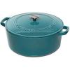 imageCuisinart Chefs Classic Enameled Cast Iron Round Covered Casserole Cardinal Red 7 QuartTeal