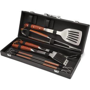 imageCuisinart 10Piece Premium Grilling Set Grill Accessories Stainless Steel BBQ Tools Storage Tote for Spatula Tongs Grill Brush and More Perfect for BBQ Cookouts Camping Tailgates