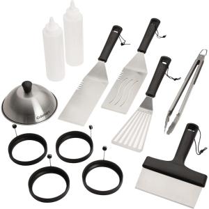 imageCuisinart CGS1312 12Piece Tool Set Outdoor Griddle AccessoriesSpatula Tongs Scraper Melting Dome Squirt Bottle Silicone Egg Ring