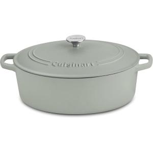 imageCuisinart Chefs Classic Enameled Cast Iron Oval Covered Casserole Cardinal Red 55QuartSage