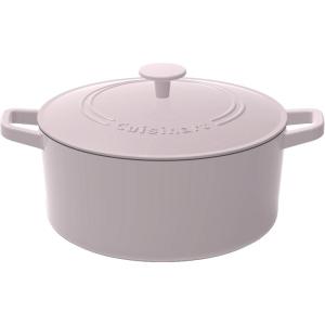 imageCuisinart Chefs Classic Enameled Cast Iron Round Covered Casserole Cardinal Red 7 QuartLilac