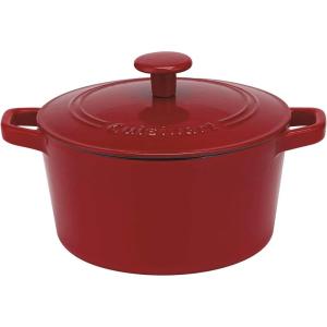 imageCuisinart Chefs Classic Enameled Cast Iron Round Covered Casserole Cardinal Red 7 QuartVenice Red