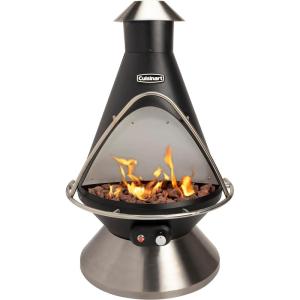 imageCuisinart Chimenea Propane Fire Pit 40000 BTU Coated Steel Outdoor Propane Heater with Lava Rocks and Directional Heat Adjustable Fire Pit with Safety Shutoff for Patios and More
