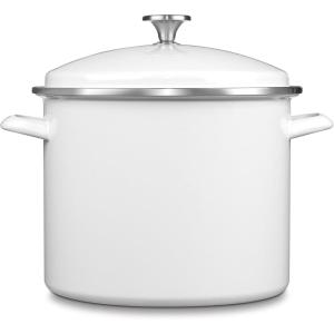 imageCuisinart Enamel Stockpot with Cover 16Quart RedWhite