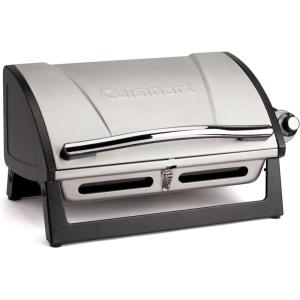 imageCuisinart Grillster Portable Gas Grill Stainless Steel Compact BBQ Grill with Locking Lid for Easy Transport 8000 BTU Propane Grill with Dishwasher Safe Cooking Grate Small Grill for Camping ampamp BBQsGrillster 8 000 BTU Portable Gas Grill Newer Version