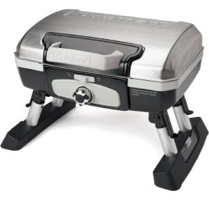 imageCuisinart Petite Gourmet Portable Gas Grill Compact ampamp Lightweight Tabletop Small Grill for BBQs Camping Tailgates ampamp Small Spaces 5500 BTU Burner Folding with Carry Handles RedPetit Gourmet Tabletop Gas Grill  Stainless Steel