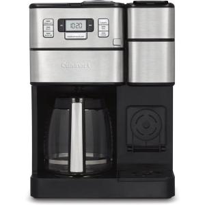 imageCuisinart SSGB1 Coffee Center Grind and Brew Plus Builtin Coffee Grinder Coffeemaker and SingleServe Brewer with 6oz 8oz and 10oz Serving Size BlackSilver 12Cup Glass