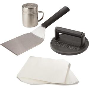 imageCuisinart Smash Burger Kit Cast Iron Press Spatula Seasoning Shaker and Patty Papers for Perfect Cookouts Barbecues and Tailgates
