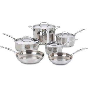 imageCuisinart 7710P1 10Piece ChefsClassicStainless Collection Cookware Set