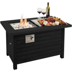imageCuisinart COH100BK Outdoor Push to Start Ignition Design Coffee 40000 BTU Burner 4125quot x 2675quot x 2425quot 2in1 Patio Fire Pit Table