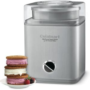 imageCuisinart Ice Cream Maker Machine 2Quart Ice Cream Sorbet and Frozen Yogurt Machine Fully Automatic DoubleInsulated Freezer Bowl Makes Frozen Desserts in Under 30 Minutes ICE30BCP1 Silver