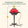 imageCuisinart IndoorOutdoor Electric Grill 2in1 Portable BBQ with Nonstick Cooking Surface Electric Grill Outdoor with Adjustable Heat StandTabletop Options for Cookouts Barbecues Small Spaces2in1 Outdoor Electric Grill