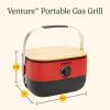 imageCuisinart Venture Portable Gas Grill Small Camping Grill with Cutting Board and Handle Non Stick Porcelain Enameled Cast Iron Grate 9000 BTU Stainless Steel Burner for Camping Tailgates BeachesVenture Gas Grill  Red