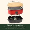 imageCuisinart Venture Portable Gas Grill Small Camping Grill with Cutting Board and Handle Non Stick Porcelain Enameled Cast Iron Grate 9000 BTU Stainless Steel Burner for Camping Tailgates BeachesVenture Gas Grill  Red