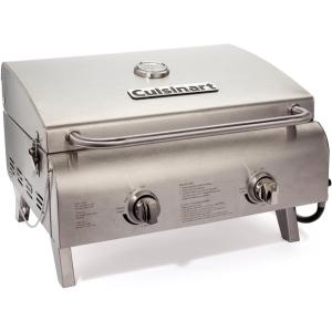 imageCuisinart Chefs Style Tabletop Portable Propane Gas Grill 20000 BTU Stainless Steel 2Burner Outdoor BBQ Grill for Camping Tailgates BBQ HassleFree SetupProfessional Gas Grill  TwoBurner  Stainless Steel