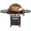 imageCuisinart 360 XL Griddle Outdoor Cooking Center 30 Round Flat Top Grill with Stainless Steel Vented Lid Folding Prep Tables 45000 BTU Burners Grease Management Gas Grill for BBQ Cookouts360 XL Griddle Cooking Station