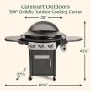 imageCuisinart 360 XL Griddle Outdoor Cooking Center 30 Round Flat Top Grill with Stainless Steel Vented Lid Folding Prep Tables 45000 BTU Burners Grease Management Gas Grill for BBQ Cookouts360 XL Griddle Cooking Station