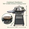 imageCuisinart 360 XL Griddle Outdoor Cooking Center 30 Round Flat Top Grill with Stainless Steel Vented Lid Folding Prep Tables 45000 BTU Burners Grease Management Gas Grill for BBQ Cookouts360 Griddle Cooking Center