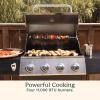 imageCuisinart 4Burner Gas Grill 44000 BTU Stainless Steel Full Size Propane Grill with Cast Iron Grates Outdoor Barbecue with Large Cooking Space and Side Tables for PrepFull Size Gas Grill  FourBurner