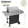 imageCuisinart 4Burner Gas Grill 44000 BTU Stainless Steel Full Size Propane Grill with Cast Iron Grates Outdoor Barbecue with Large Cooking Space and Side Tables for PrepFive Burner Gas Grill with Side Burner