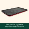 imageCuisinart Grilling Prep ampamp Serve Trays 17x105 inch BBQ Tray Safe for Food Handling 2 Dishwasher Safe Nesting Trays Black ampamp Red Perfect Grilling Accessories for Cooked ampamp Raw Meat Fits 6 BurgersMedium  17 x 105