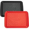 imageCuisinart Grilling Prep ampamp Serve Trays 17x105 inch BBQ Tray Safe for Food Handling 2 Dishwasher Safe Nesting Trays Black ampamp Red Perfect Grilling Accessories for Cooked ampamp Raw Meat Fits 6 BurgersMedium  17 x 105